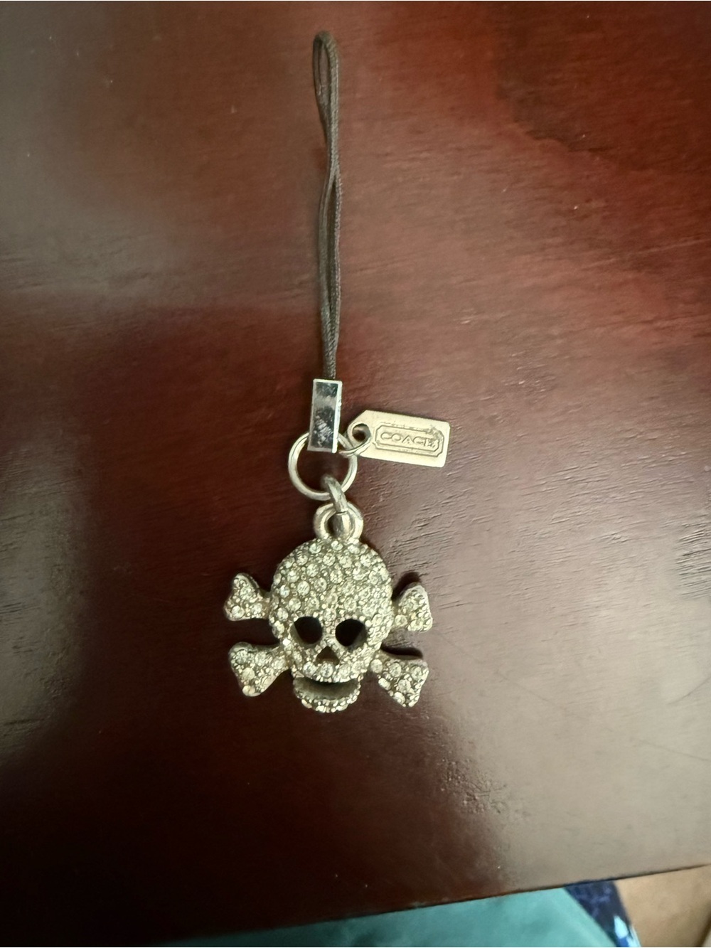 Vintage Coach Pave Crystal Skull and Crossbones Charm
